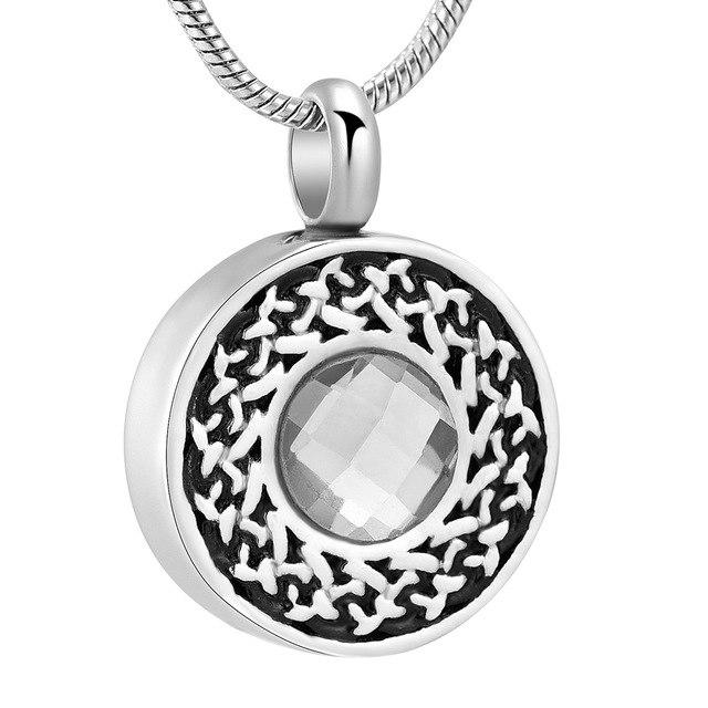 Cremation Necklace - Round Pendant Cremation Urn Necklace