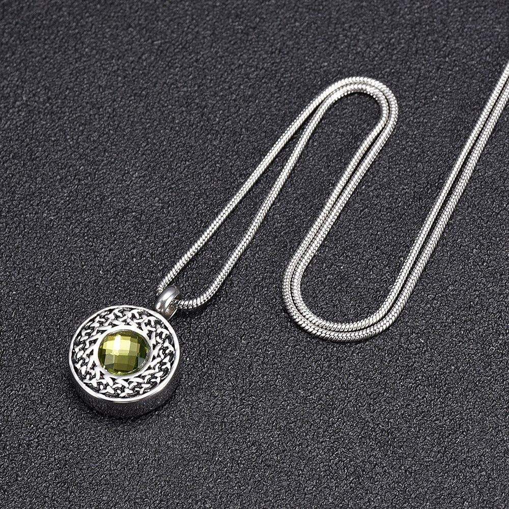 Cremation Necklace - Round Pendant Cremation Urn Necklace