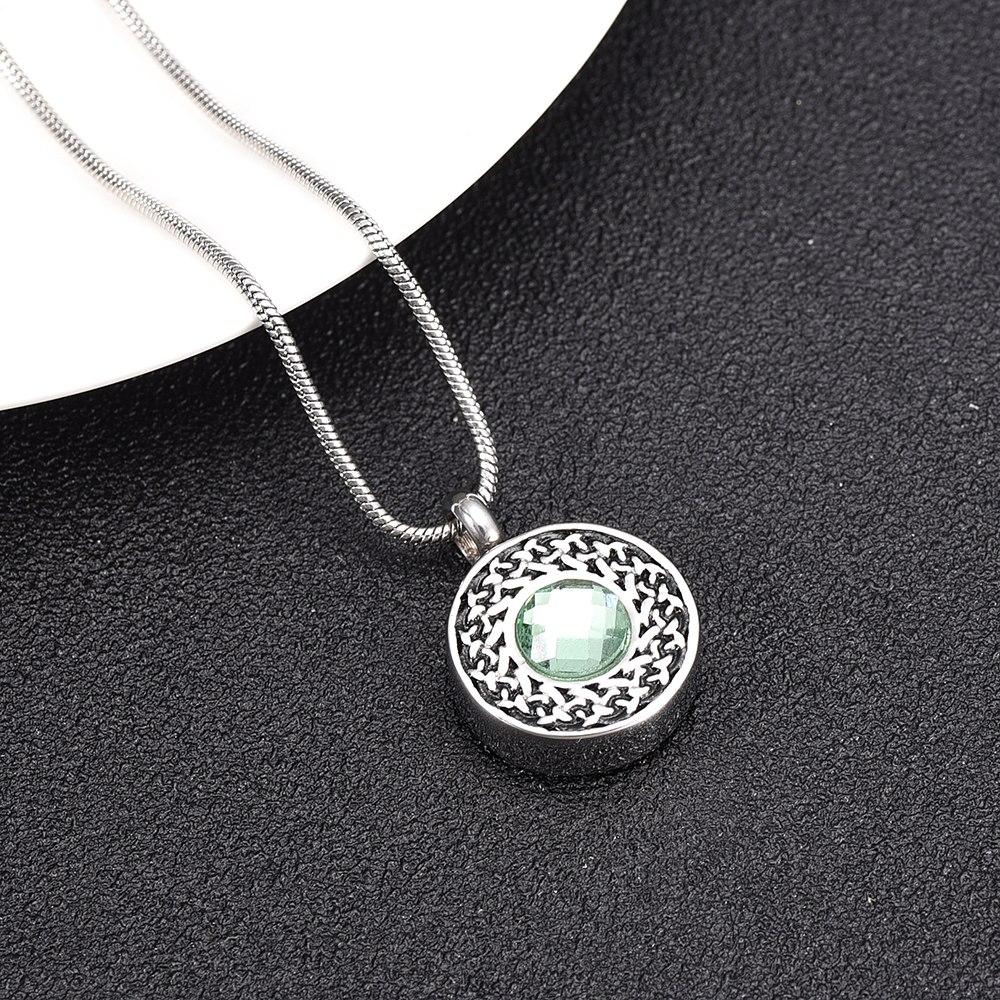Cremation Necklace - Round Pendant Cremation Urn Necklace