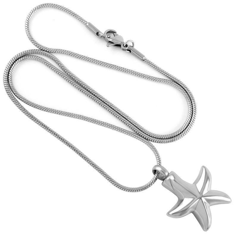 Cremation Necklace - Sea Starfish Cremation Urn Necklace