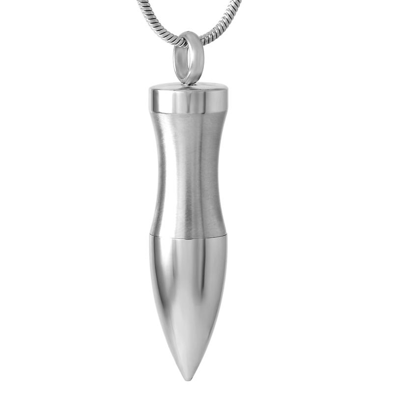 Cremation Necklace - Silver Bullet Cremation Urn Necklace