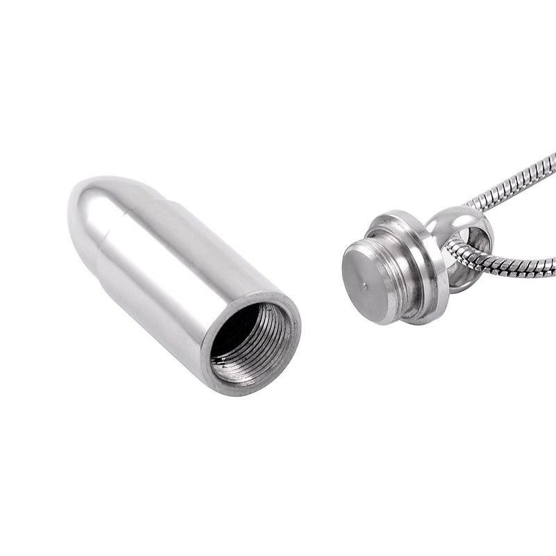 Cremation Necklace - Silver Bullet Cremation Urn Necklace