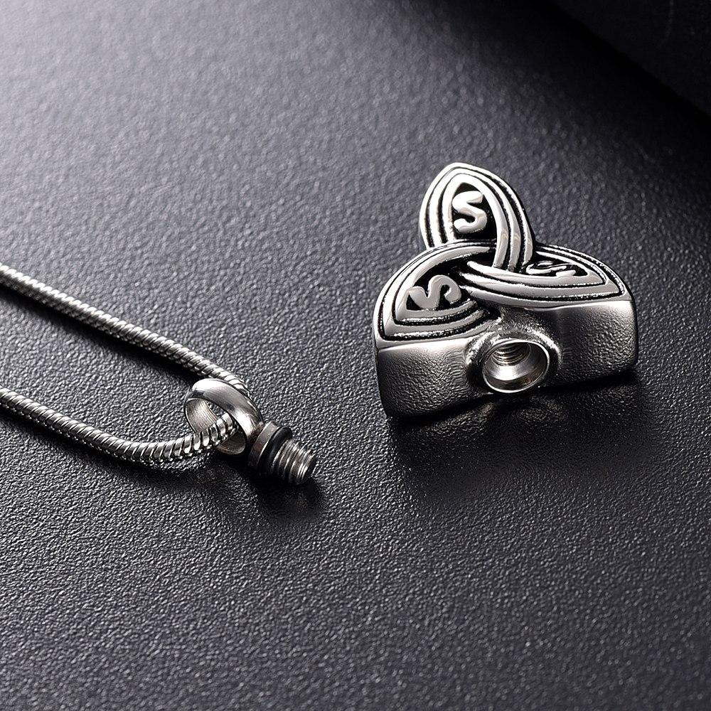 Cremation Necklace - Silver Celtic Knot Cremation Urn Necklace