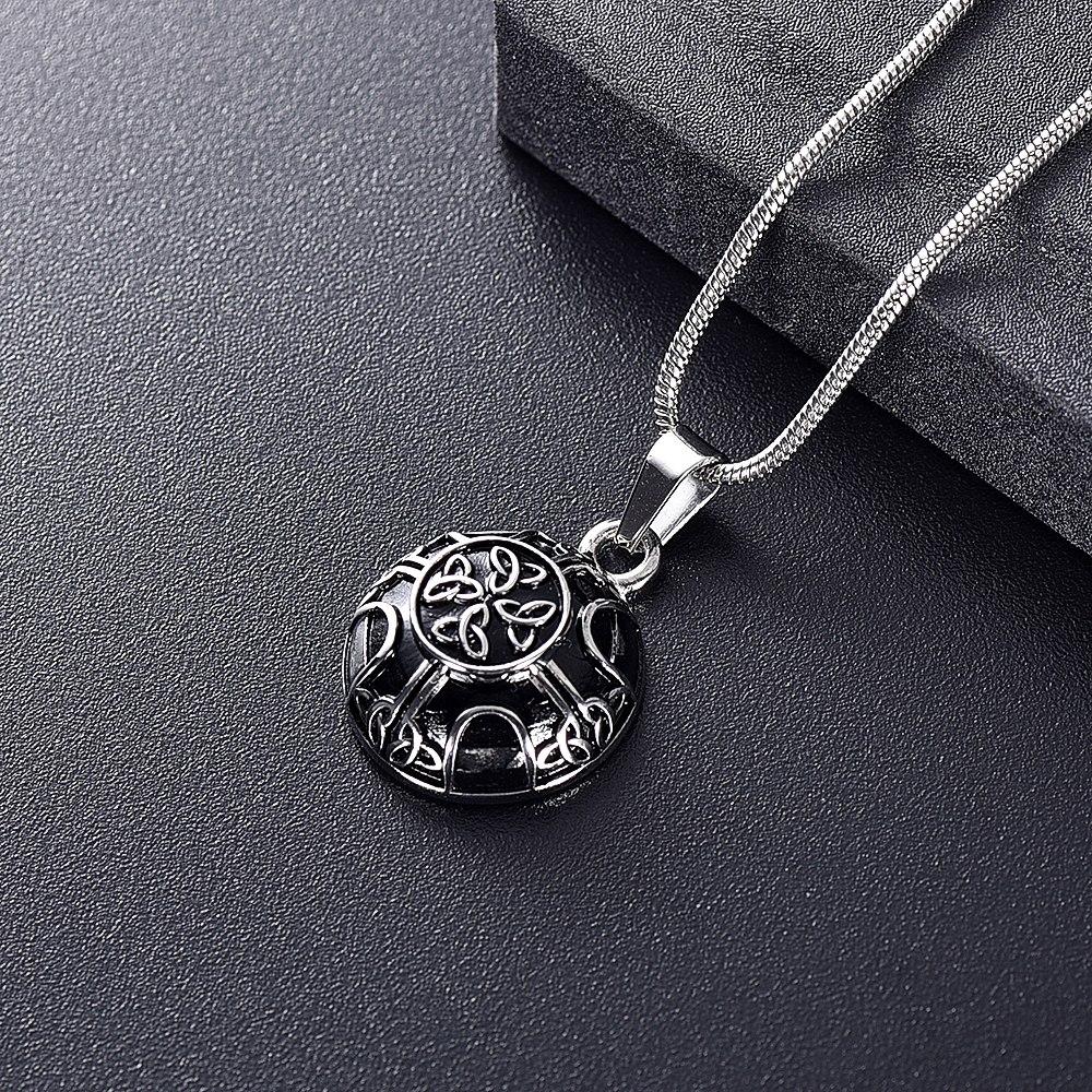 Cremation Necklace - Silver Celtic Style Circle Cremation Urn Necklace