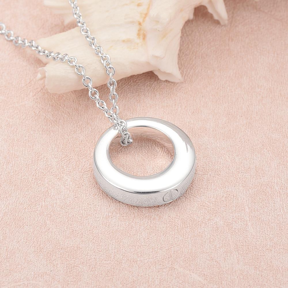 Cremation Necklace - Silver Circle Cremation Urn Necklace