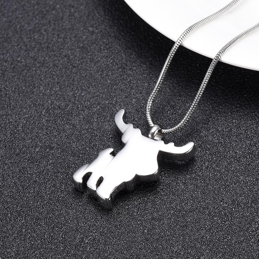 Cremation Necklace - Silver Cute Moose Cremation Urn Necklace