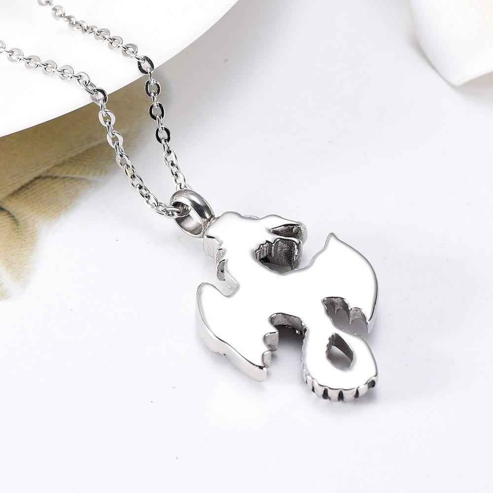 Cremation Necklace - Silver Flying Dragon Cremation Urn Necklace