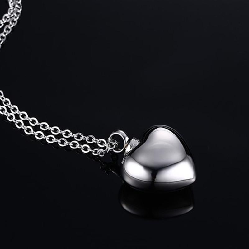 Cremation Necklace - Silver Heart Cremation Necklace Pendant