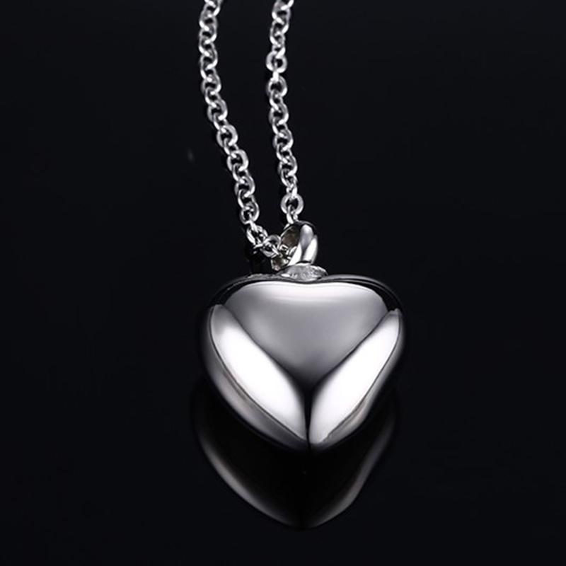 Cremation Necklace - Silver Heart Cremation Necklace Pendant