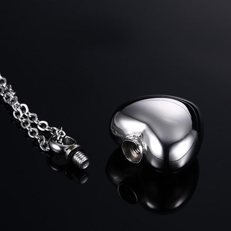 Cremation Necklace - Silver Heart Cremation Necklace Pendant