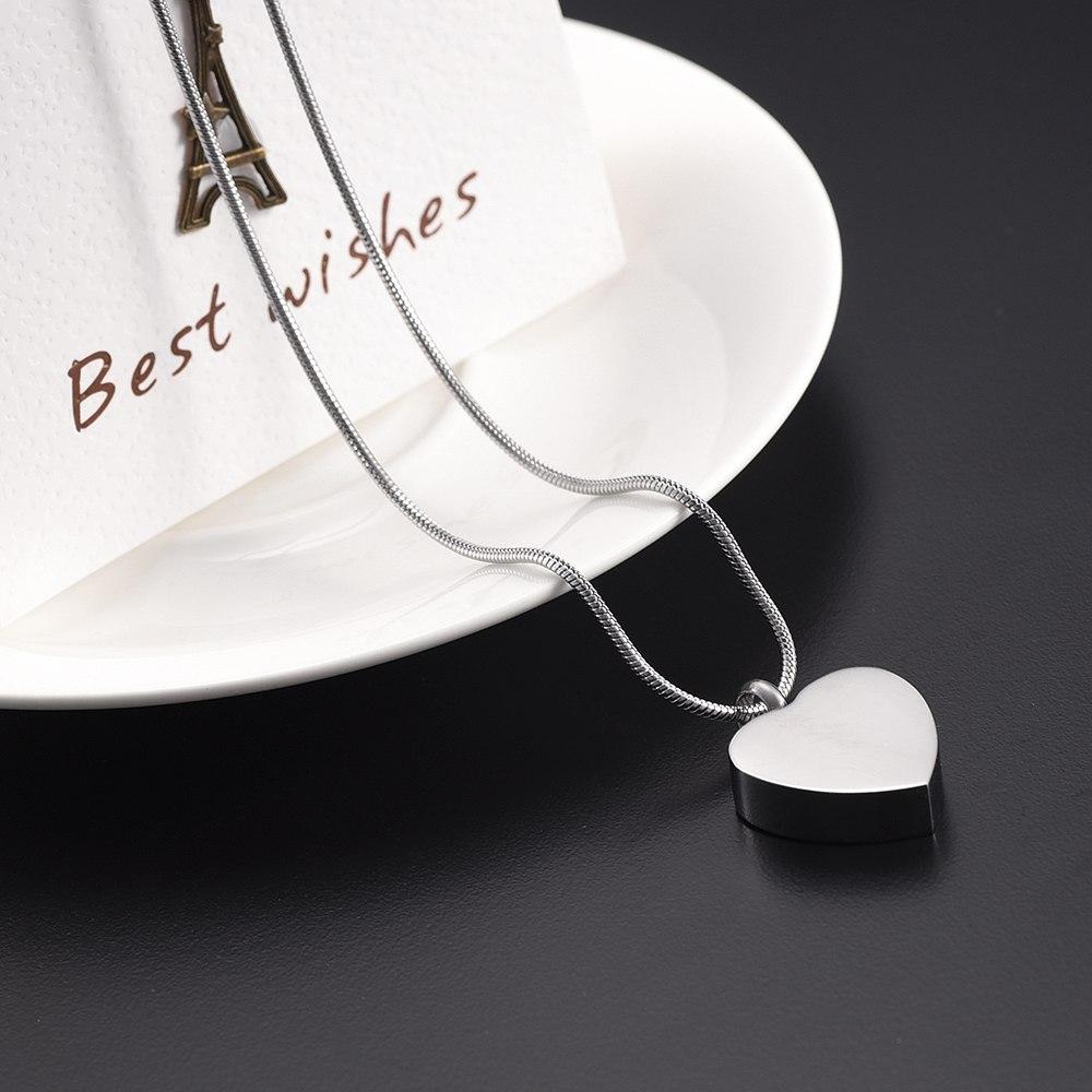 Cremation Necklace - Silver Heart My Fur Angel & Paws Cremation Urn Necklace