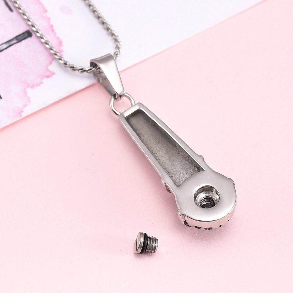 Cremation Necklace - Silver Microphone Cremation Urn Necklace