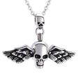 Cremation Necklace - Skull With Wings Cremation Urn Necklace
