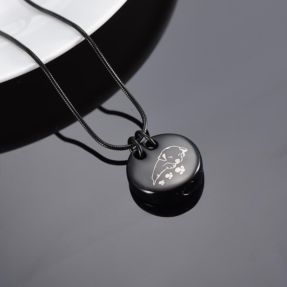 Cremation Necklace - Sleeping Dog Cremation Urn Necklace