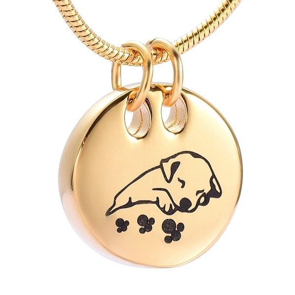 Cremation Necklace - Sleeping Dog Cremation Urn Necklace
