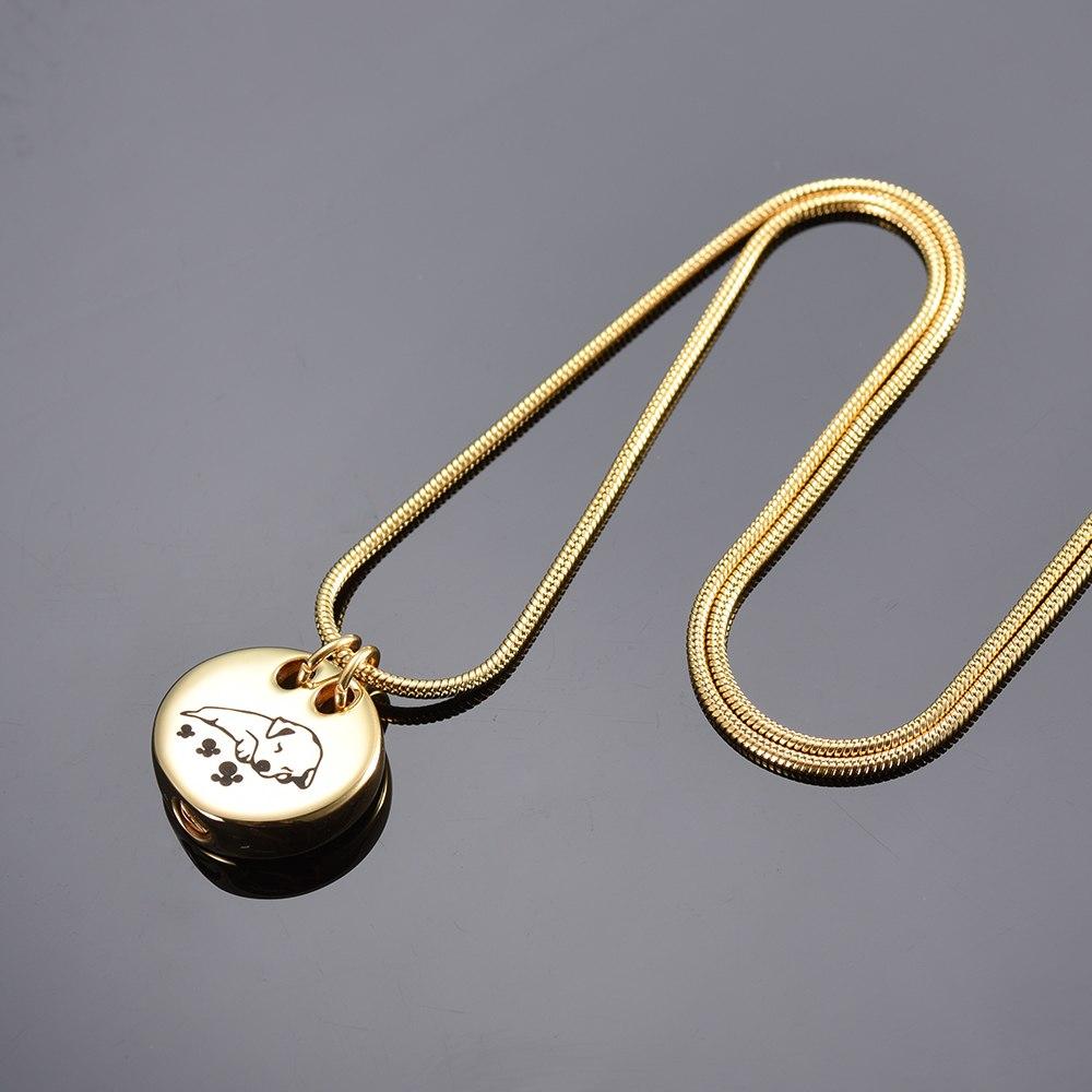 Cremation Necklace - Sleeping Dog Cremation Urn Necklace