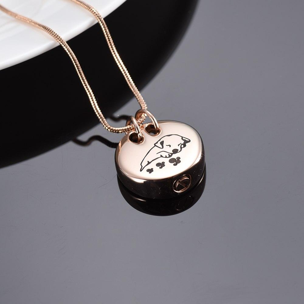 Cremation Necklace - Sleeping Dog Cremation Urn Necklace