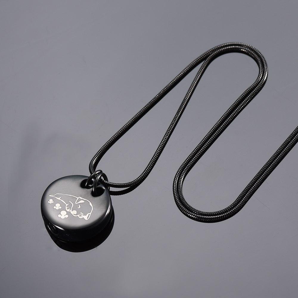 Cremation Necklace - Sleeping Dog Cremation Urn Necklace