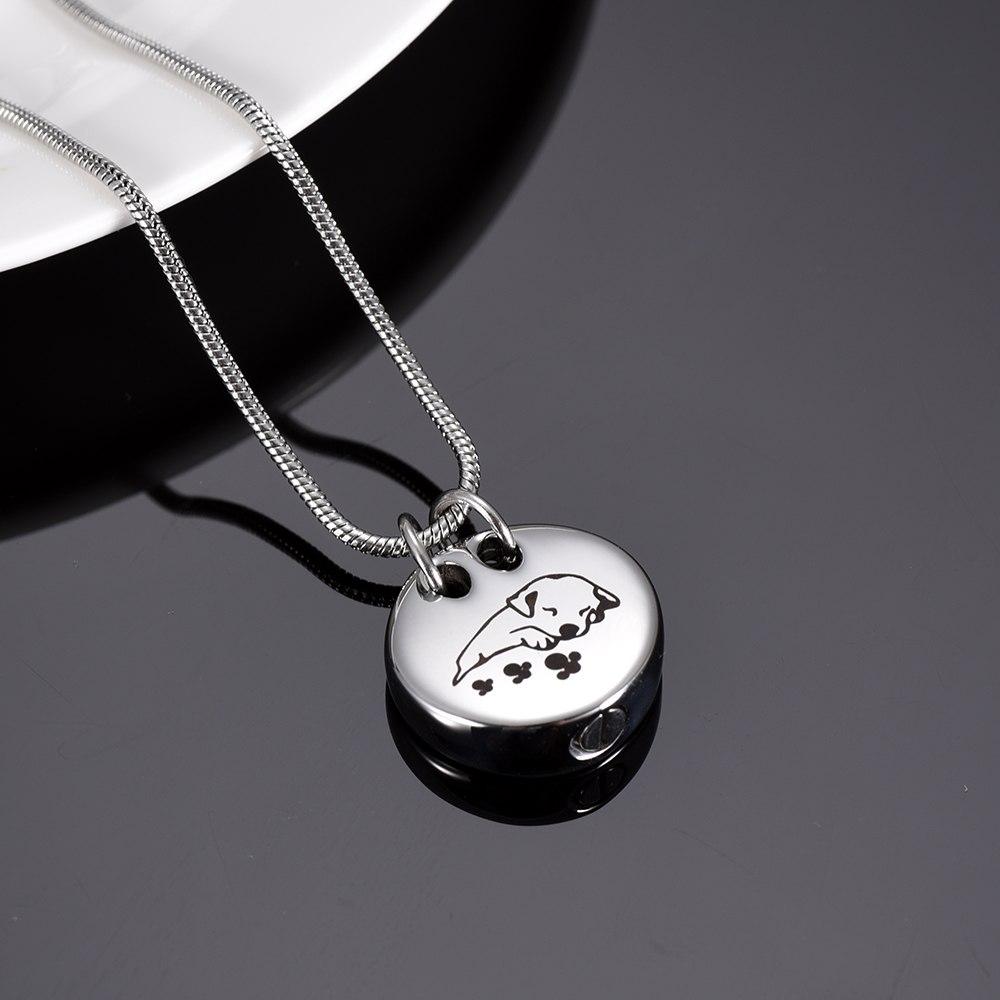 Cremation Necklace - Sleeping Dog Cremation Urn Necklace