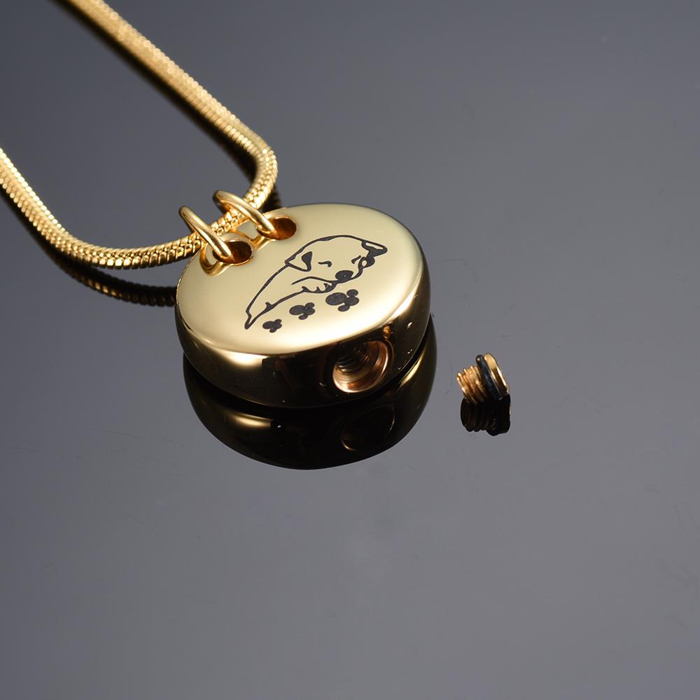 Cremation Necklace - Sleeping Dog Cremation Urn Necklace