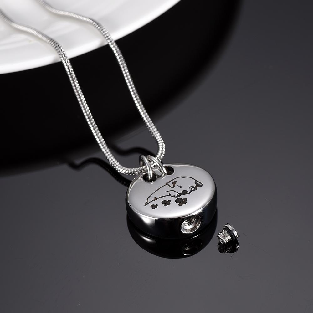 Cremation Necklace - Sleeping Dog Cremation Urn Necklace
