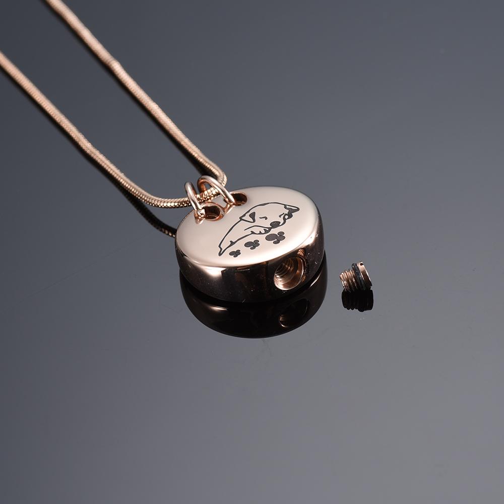 Cremation Necklace - Sleeping Dog Cremation Urn Necklace