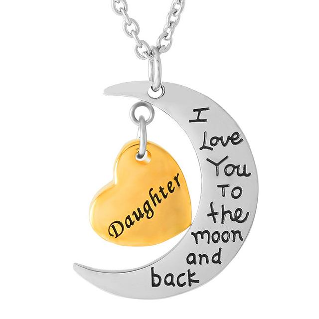 Cremation Necklace - Son/Daughter Crescent Moon & Heart Charm Cremation Urn Necklace