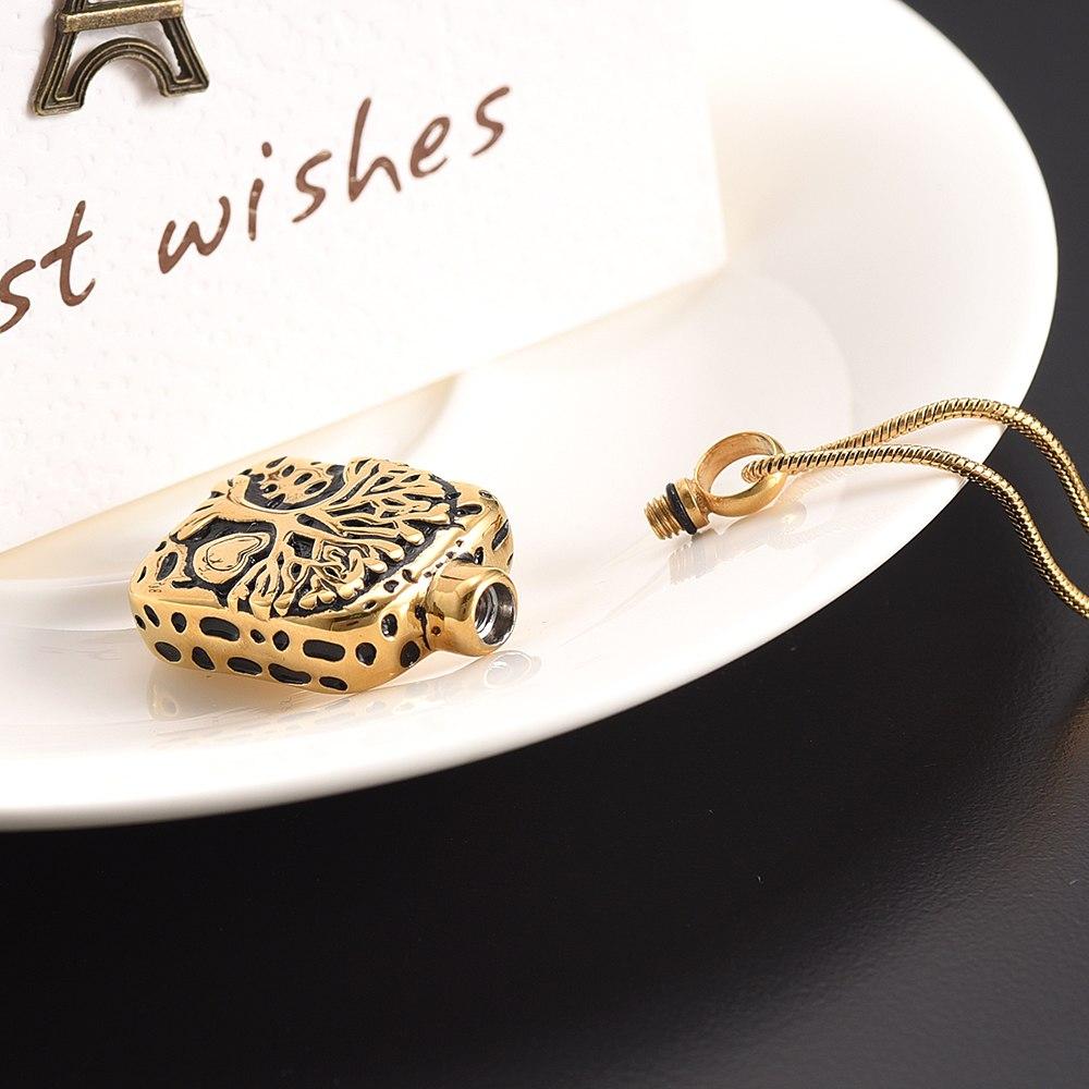 Cremation Necklace - Square Tree Of Life Cremation Urn Necklace
