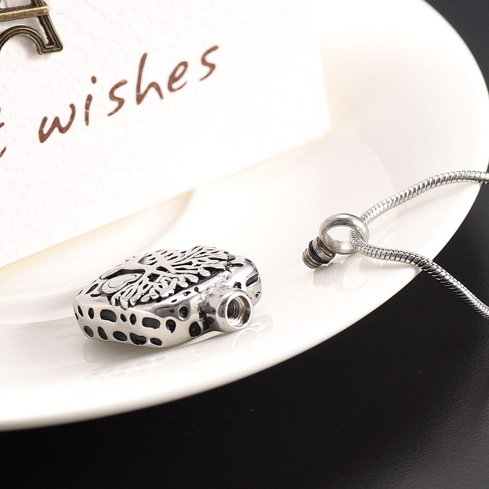 Cremation Necklace - Square Tree Of Life Cremation Urn Necklace