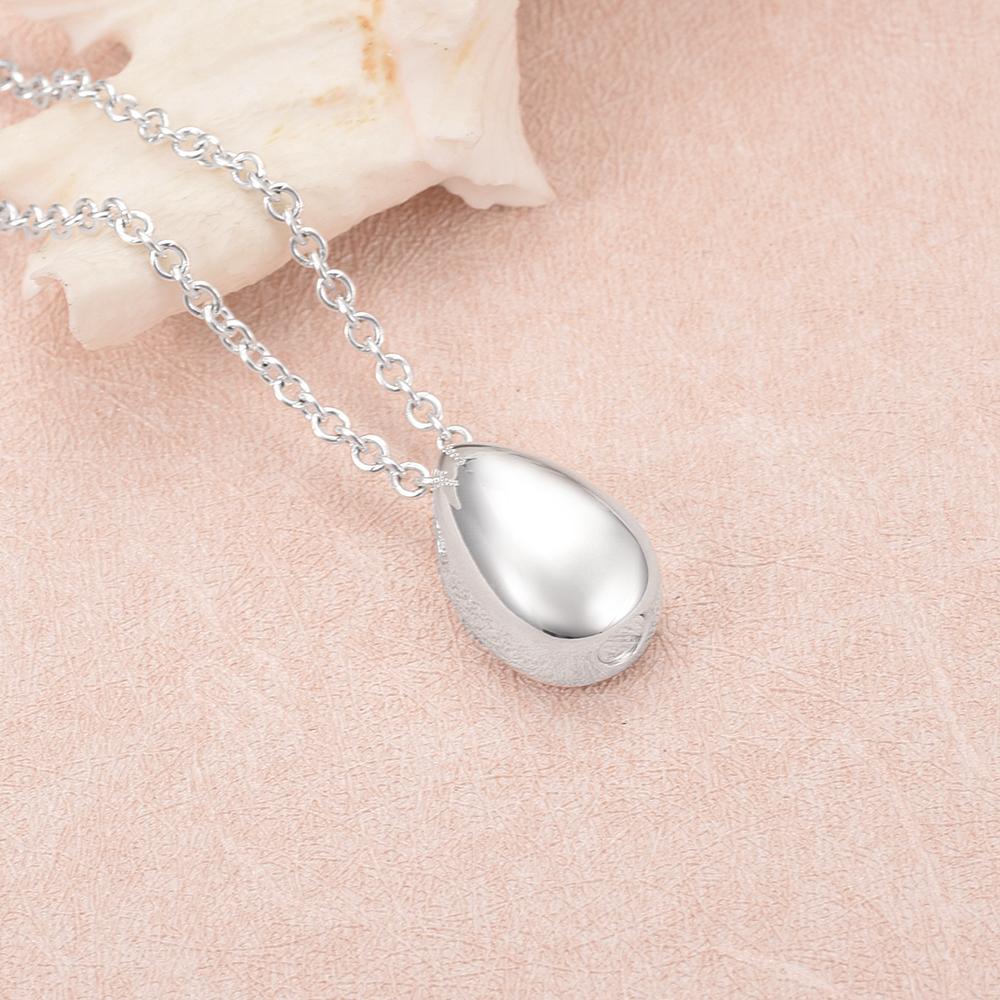 Cremation Necklace - Sterling Silver Teardrop Cremation Urn Necklace