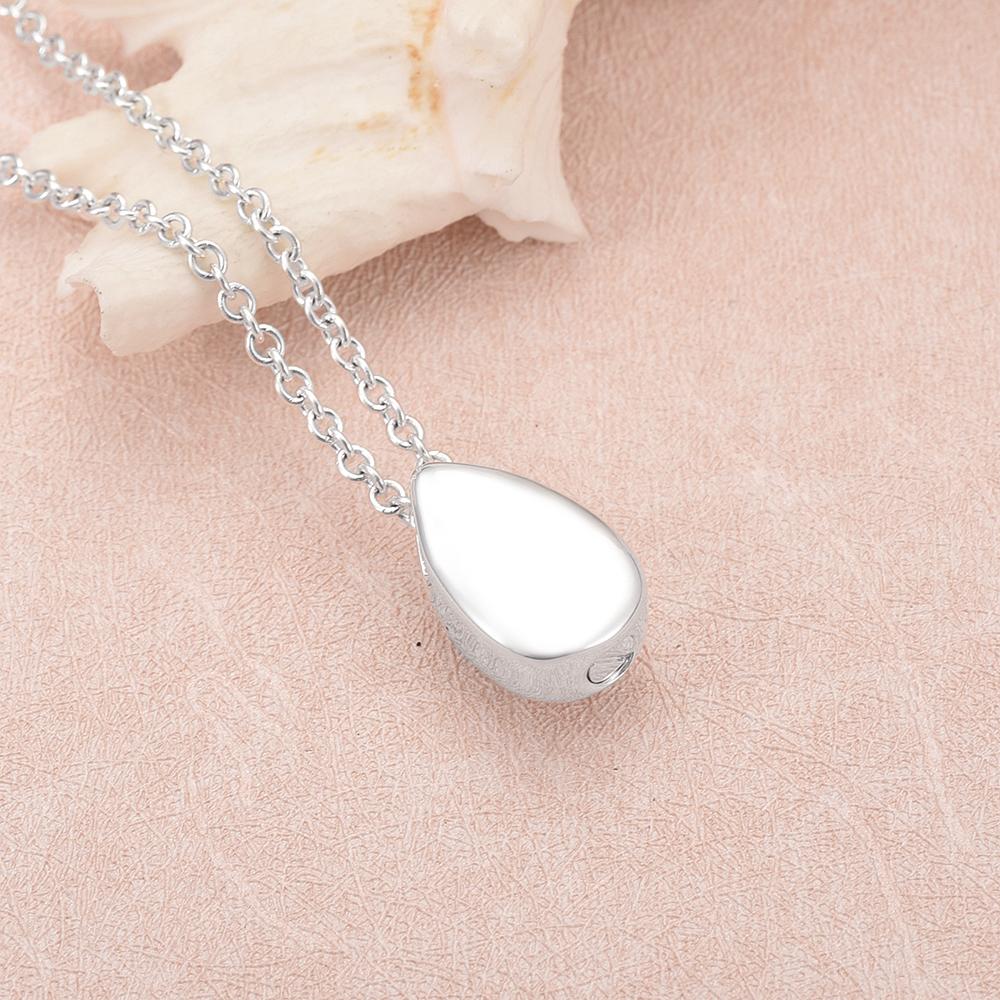 Cremation Necklace - Sterling Silver Teardrop Cremation Urn Necklace