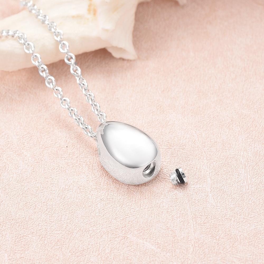 Cremation Necklace - Sterling Silver Teardrop Cremation Urn Necklace