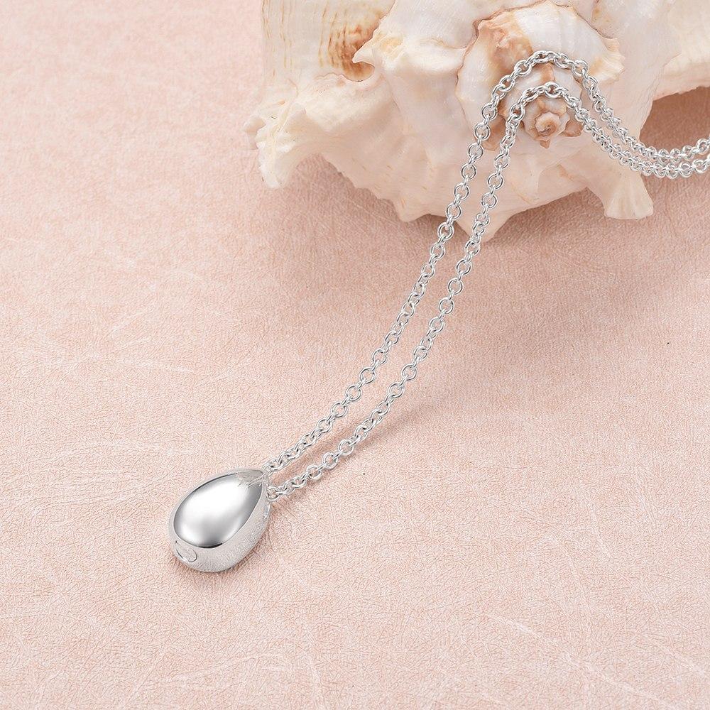 Cremation Necklace - Sterling Silver Teardrop Cremation Urn Necklace
