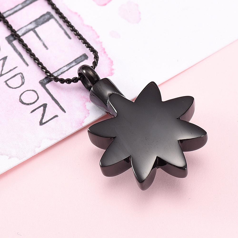 Cremation Necklace - Sun Star With Rhinestone Inlay Cremation Urn Necklace
