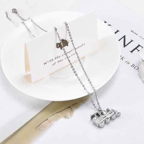 Cremation Necklace - Train Cremation Urn Necklace