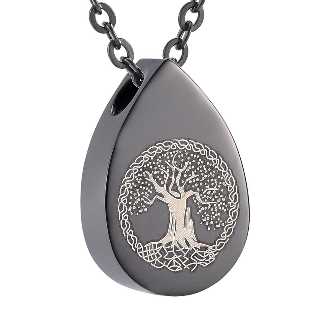 Cremation Necklace - Tree Of Life Teardrop Cremation Urn Necklace