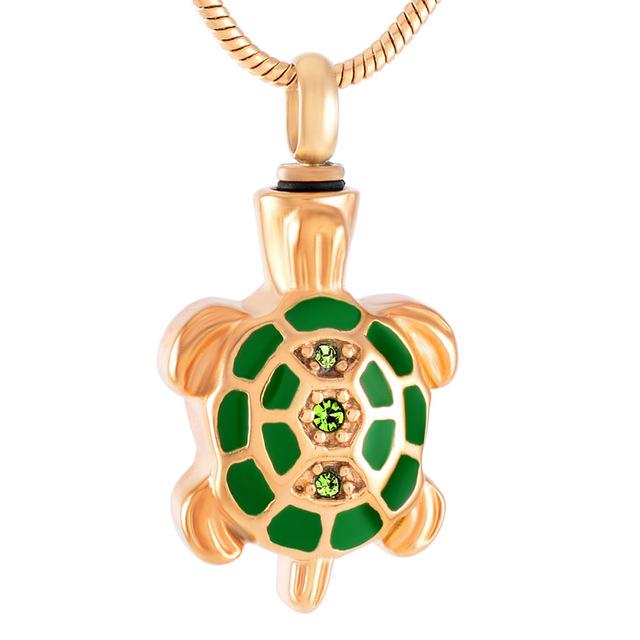 Cremation Necklace - Turtle Shaped Cremation Urn Necklace