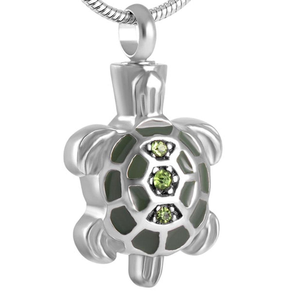 Cremation Necklace - Turtle Shaped Cremation Urn Necklace
