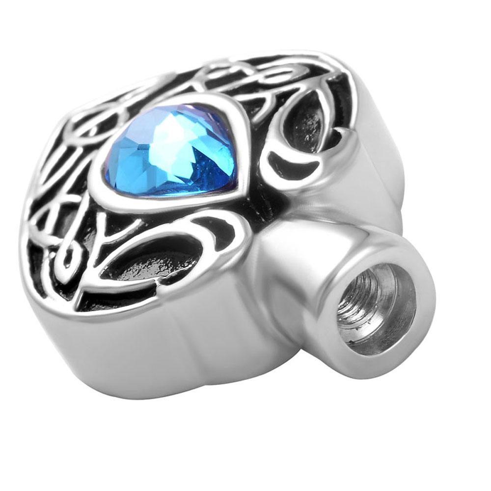 Cremation Necklace - Vintage Heart Shaped Cremation Urn Necklaces With Rhinestone Gemstone