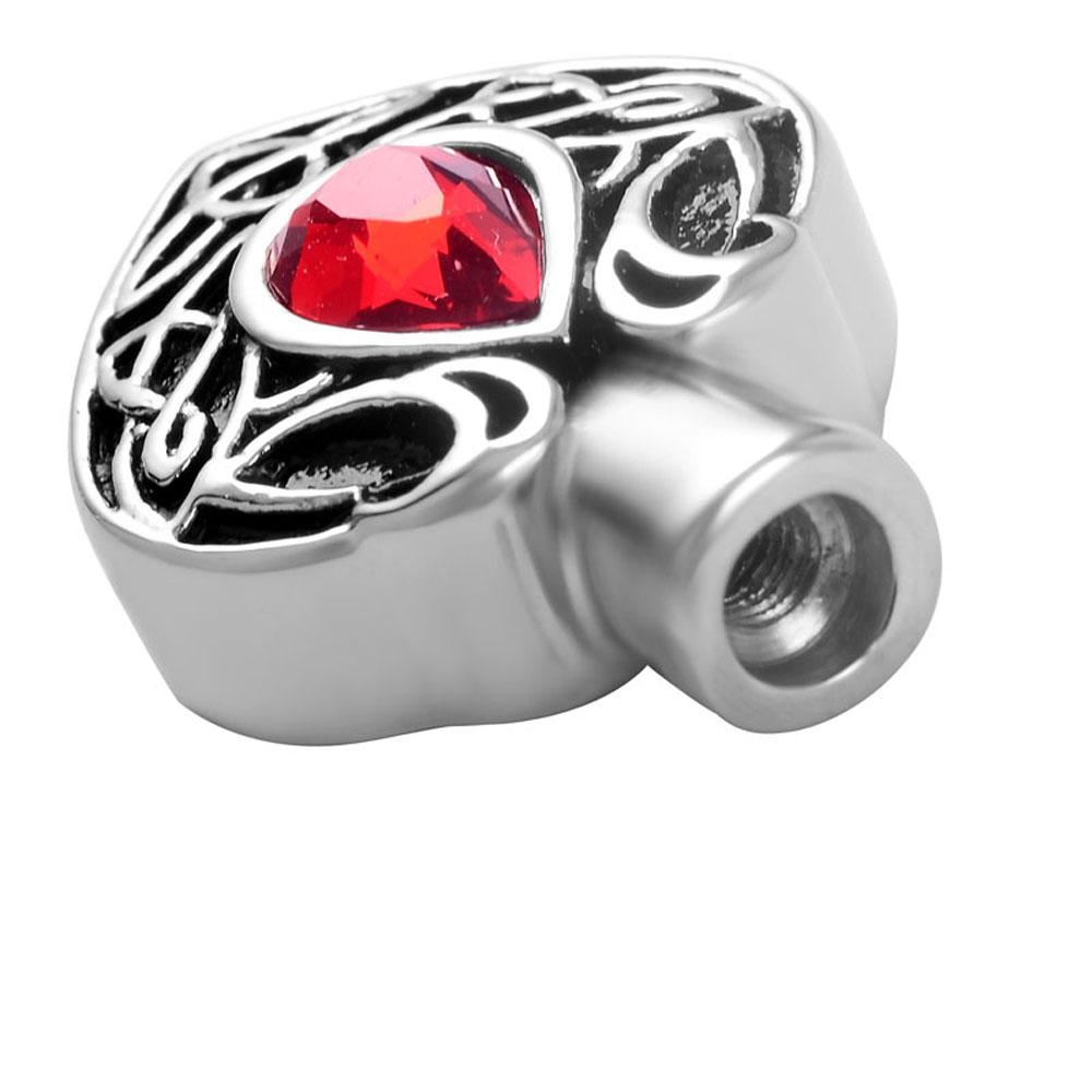 Cremation Necklace - Vintage Heart Shaped Cremation Urn Necklaces With Rhinestone Gemstone