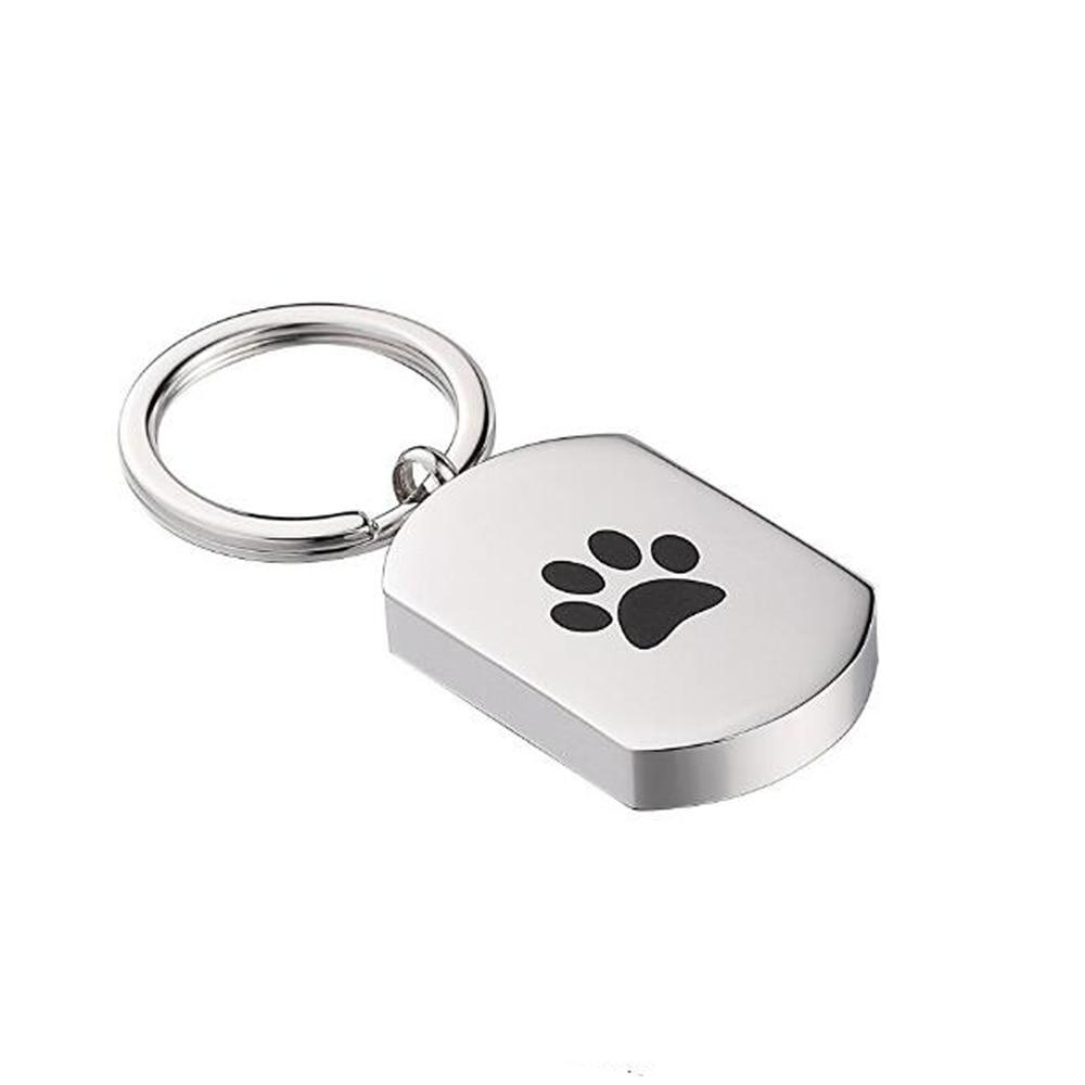 Keychain - Pet Footprint Cremation Urn Jewelry Keychain Dog Tag