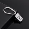 Keychain - Silver Cremation Urn Keychain Dog Tag With Pet Paw