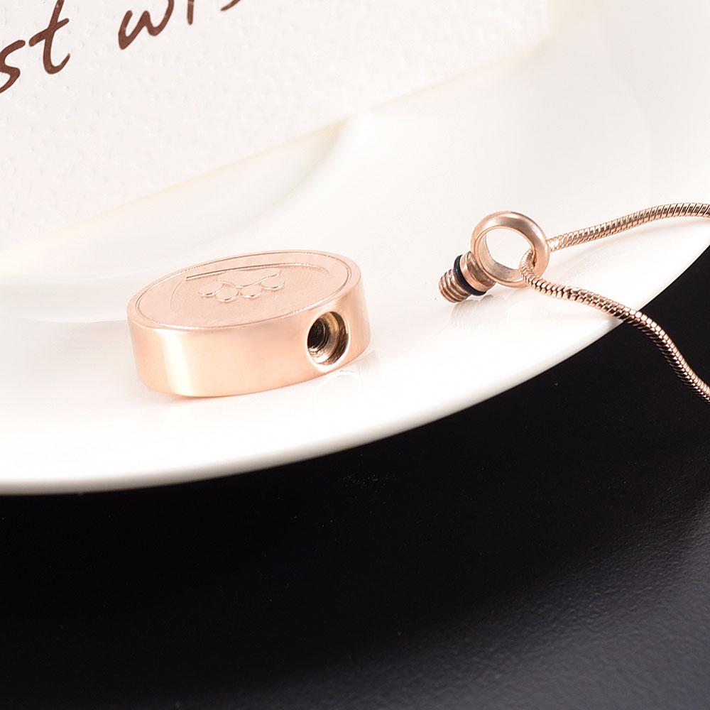 Paw Print Cremation Urn Necklace Etched With A Heart