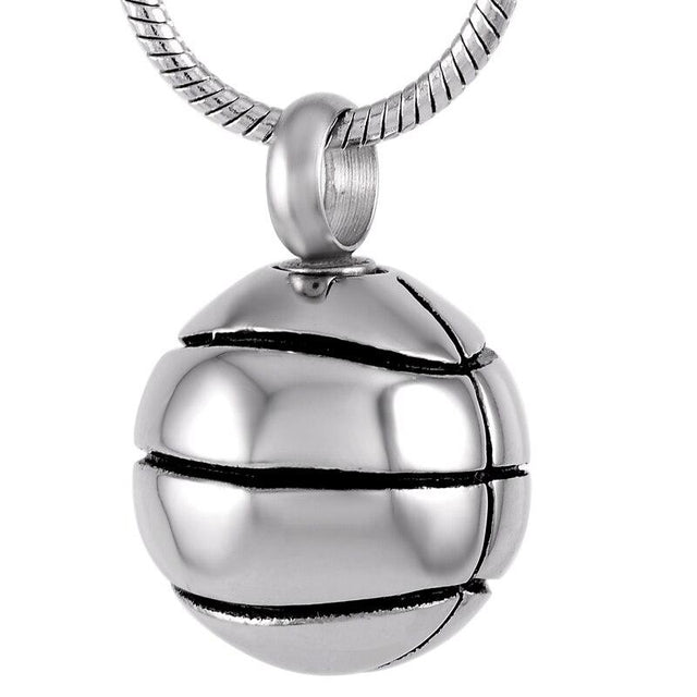 Basketball Cremation Urn Necklace Cremation Necklace Cherished Emblems Silver color necklace box funnel