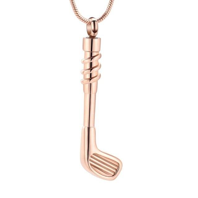 Golf Club Cremation Urn Necklace Cremation Necklace Cherished Emblems Rose Gold Necklace Box Funnel