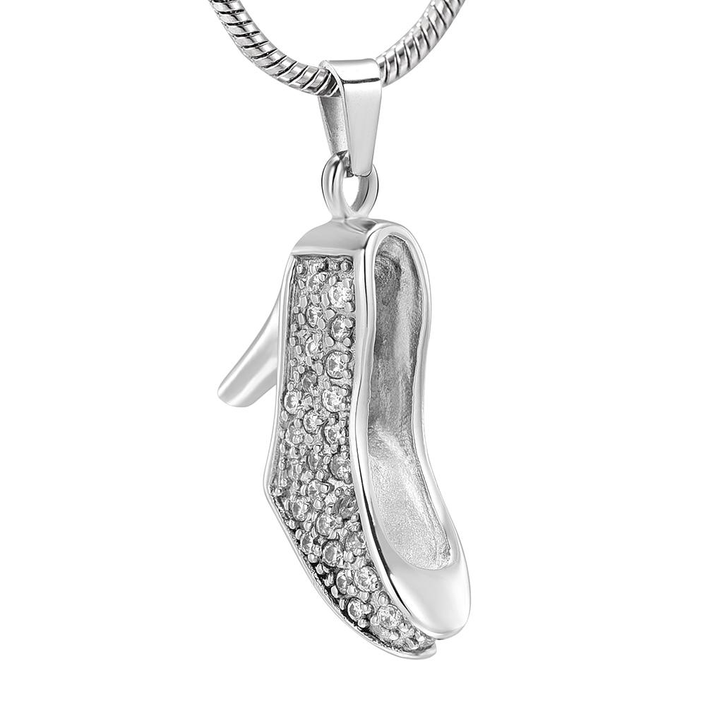Rhinestone High-Heeled Shoe Cremation Necklace Cremation Necklace Cherished Emblems