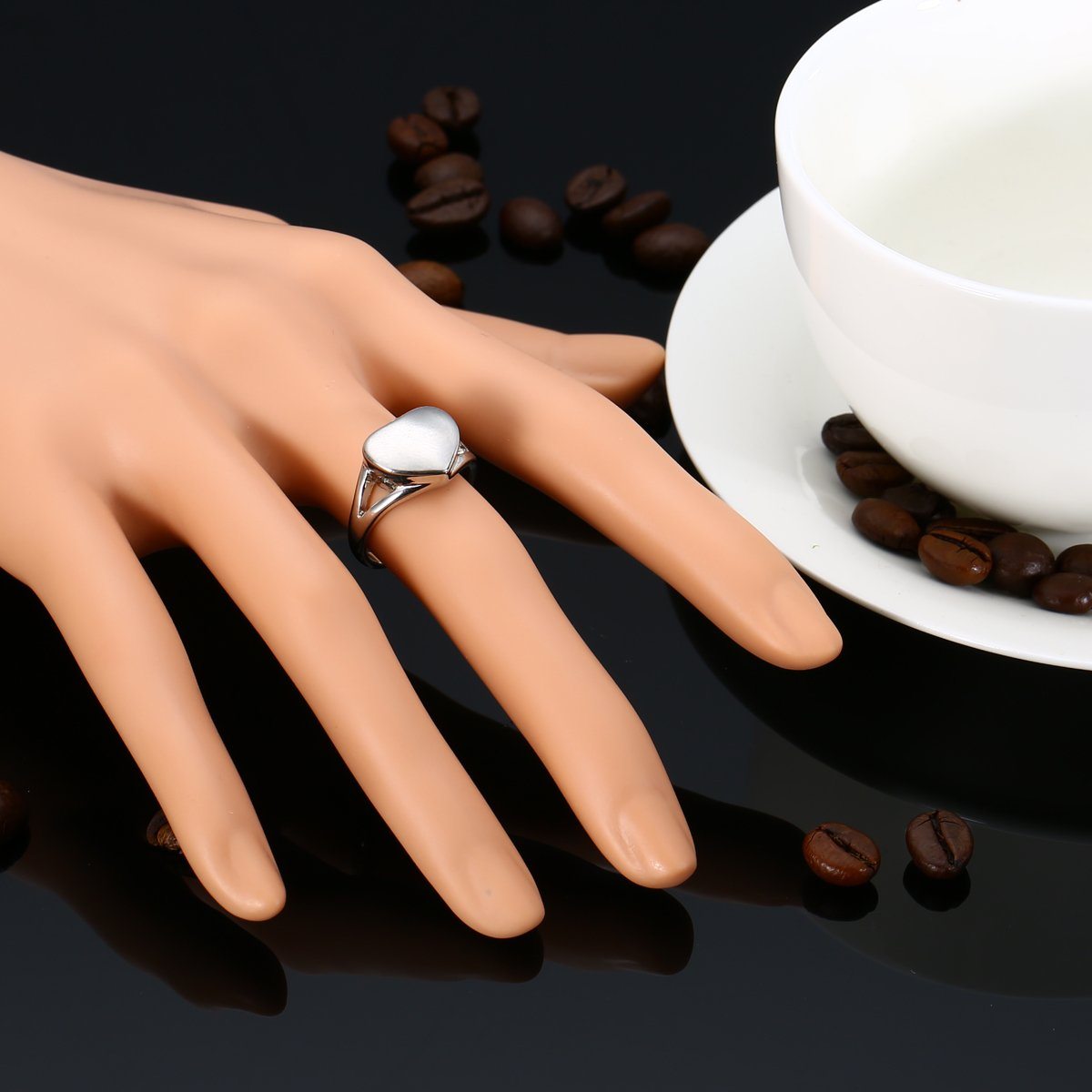 Rings - Silver Heart Shaped Cremation Urn Ring