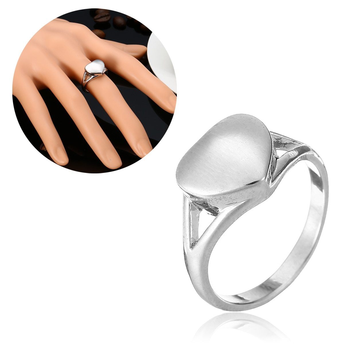 Rings - Silver Heart Shaped Cremation Urn Ring