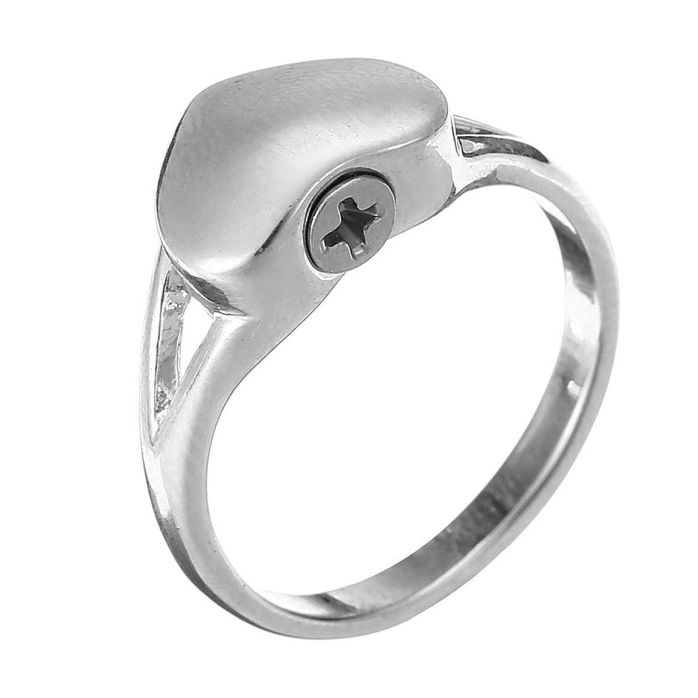 Rings - Silver Heart Shaped Cremation Urn Ring