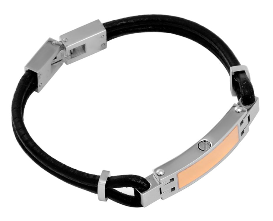 Modern Leather Cremation Urn Bracelet Bracelet Cherished Emblems Rose Gold